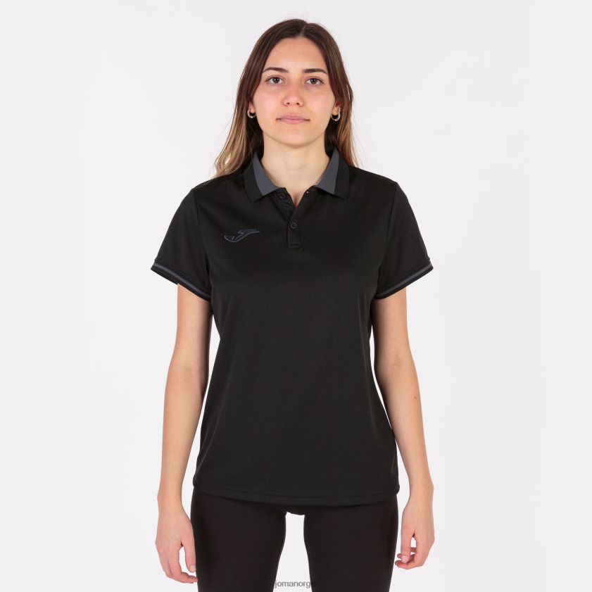 nei Joma polo skjorte kortermet mesterskap vi svart mørkegrå FBD0T03686 kvinner