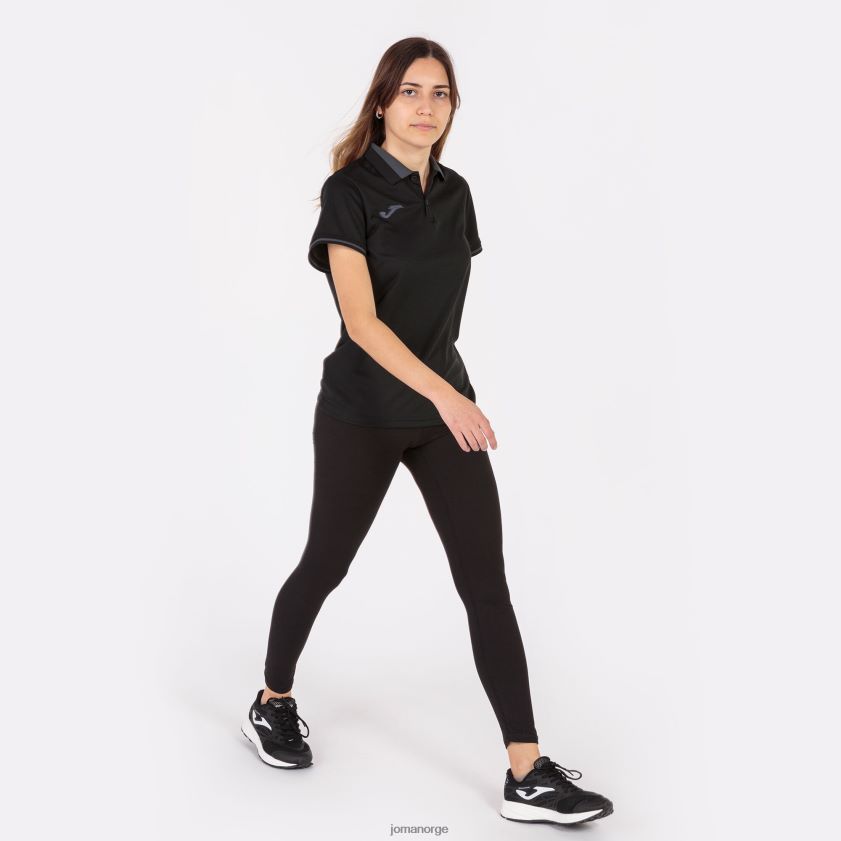 nei Joma polo skjorte kortermet mesterskap vi svart mørkegrå FBD0T03686 kvinner