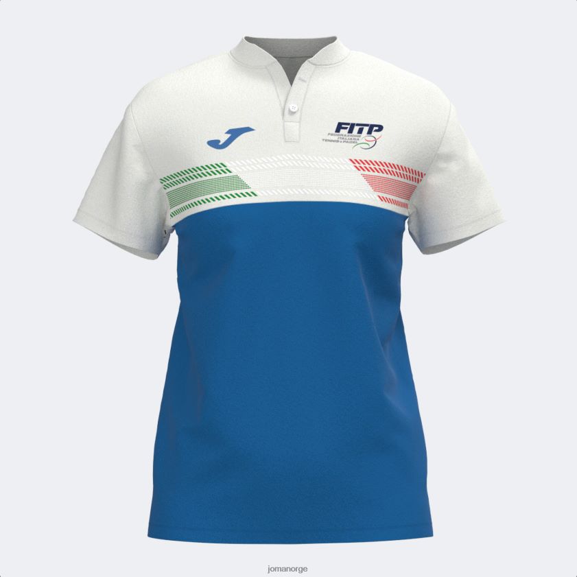 nei Joma poloskjorte kortermet italiensk tennis- og padelforbund hvit kongeblå FBD0T01589 kvinner