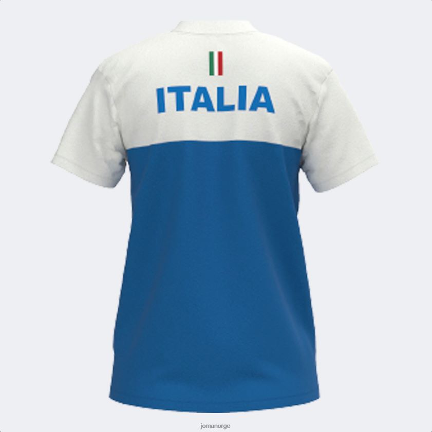 nei Joma poloskjorte kortermet italiensk tennis- og padelforbund hvit kongeblå FBD0T01589 kvinner