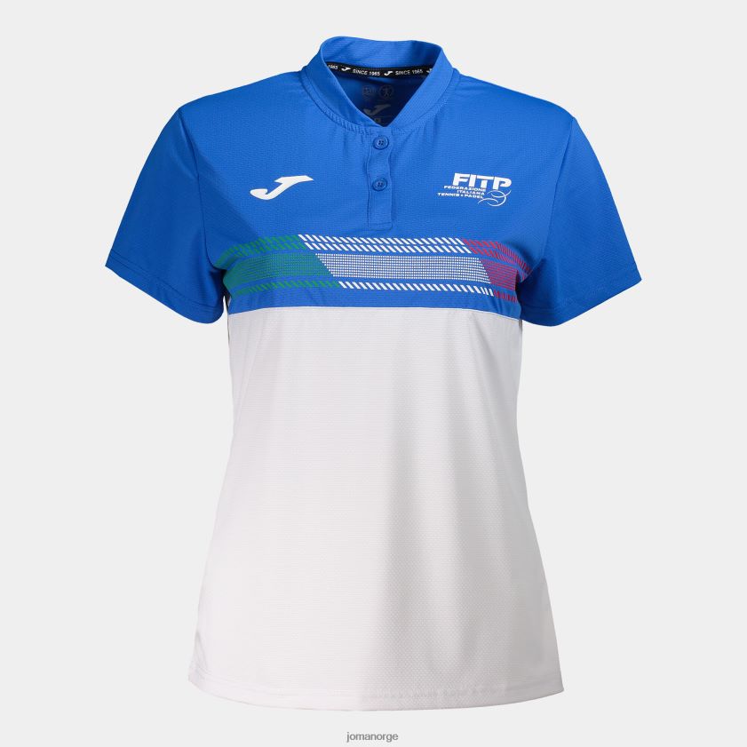 nei Joma poloskjorte kortermet italiensk tennis- og padelforbund kongeblå hvit FBD0T02145 kvinner