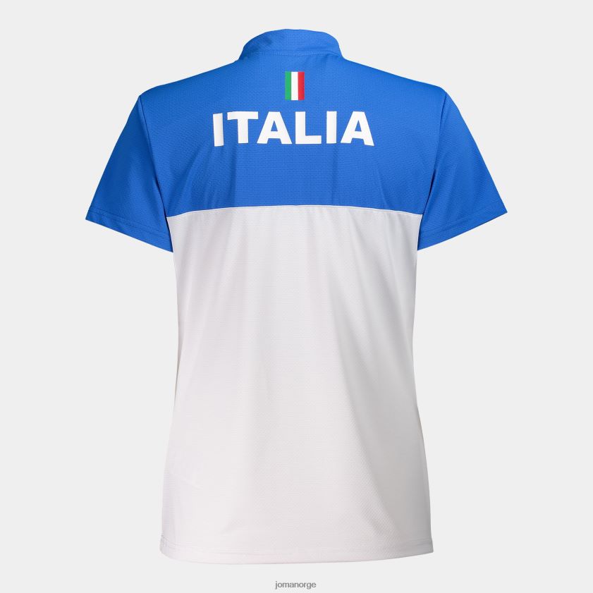 nei Joma poloskjorte kortermet italiensk tennis- og padelforbund kongeblå hvit FBD0T02145 kvinner
