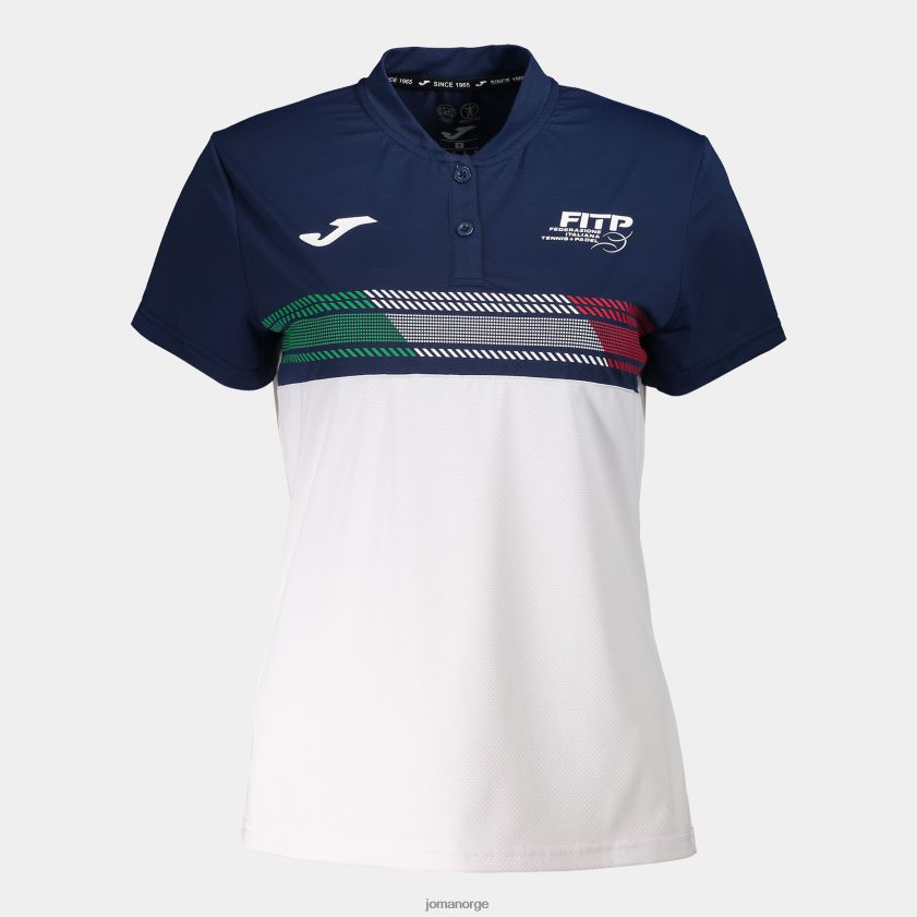 nei Joma poloskjorte kortermet italiensk tennis- og padelforbund marineblå hvit FBD0T01756 kvinner