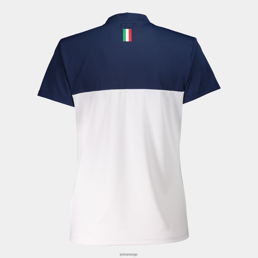 nei Joma poloskjorte kortermet italiensk tennis- og padelforbund marineblå hvit FBD0T01756 kvinner