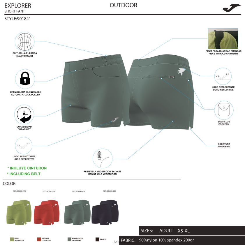 nei Joma shorts explorer rød FBD0T01913 kvinner