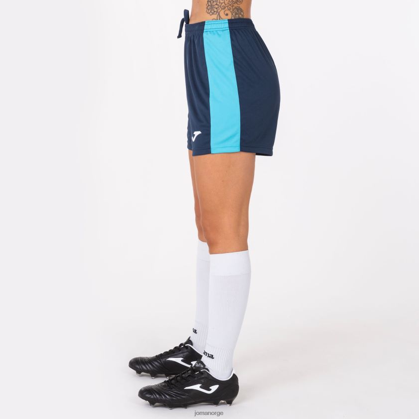 nei Joma shorts maxi marineblå fluorescerende turkis FBD0T02198 kvinner