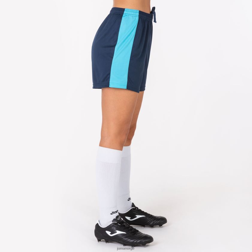 nei Joma shorts maxi marineblå fluorescerende turkis FBD0T02198 kvinner