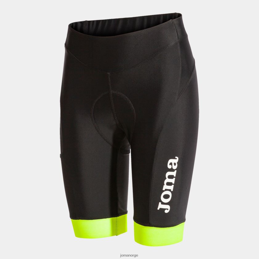 nei Joma sykkelshorts crono svart fluorescerende gul FBD0T03753 kvinner