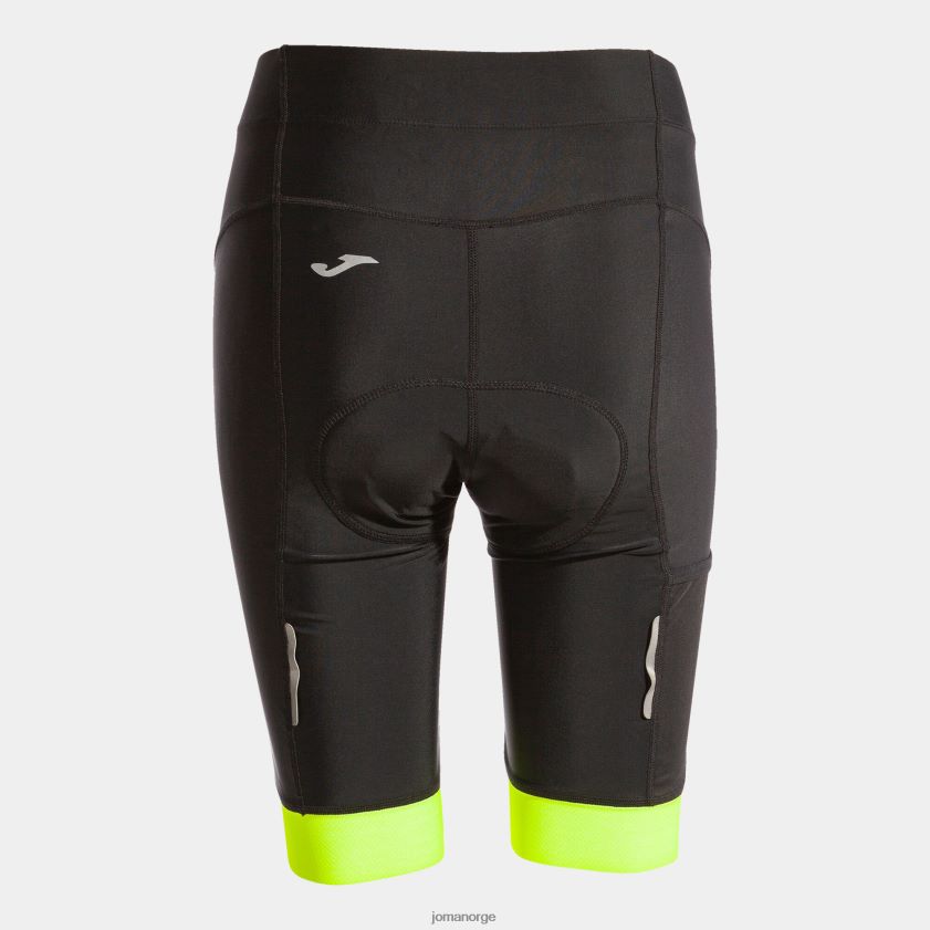 nei Joma sykkelshorts crono svart fluorescerende gul FBD0T03753 kvinner