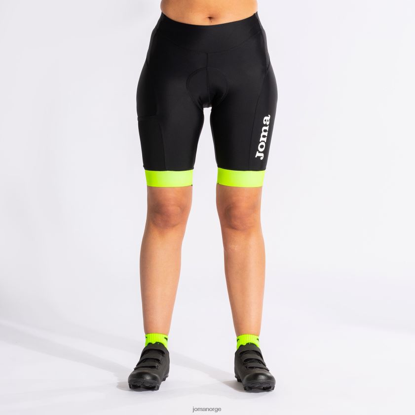 nei Joma sykkelshorts crono svart fluorescerende gul FBD0T03753 kvinner
