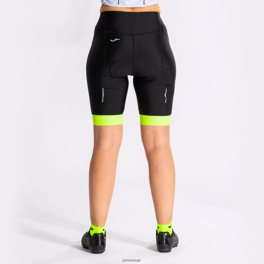 nei Joma sykkelshorts crono svart fluorescerende gul FBD0T03753 kvinner