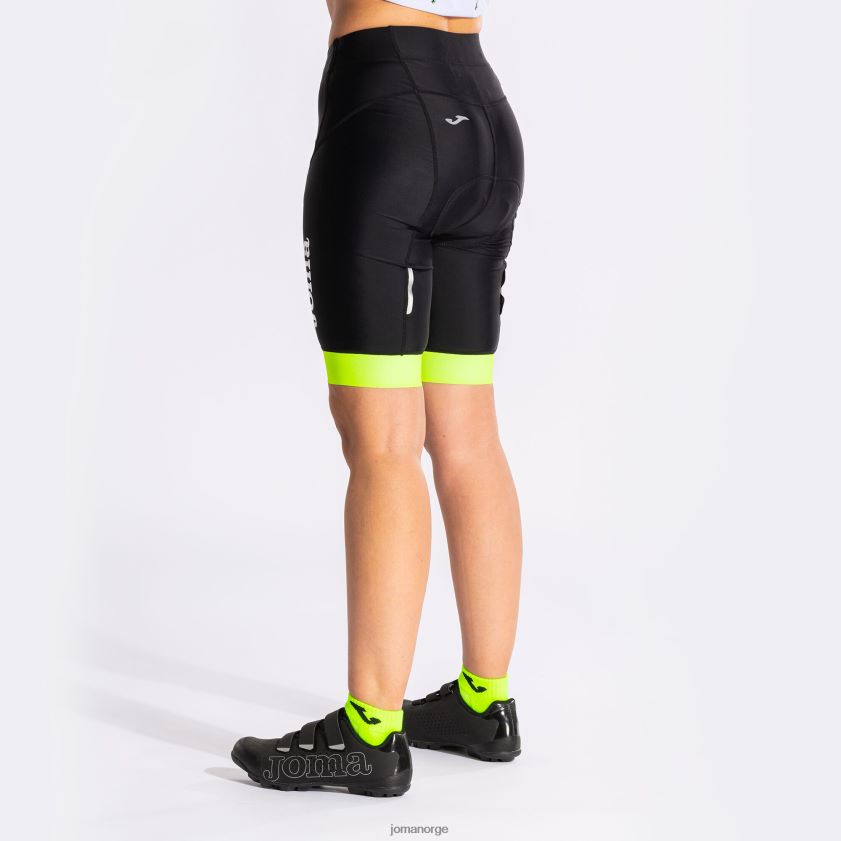 nei Joma sykkelshorts crono svart fluorescerende gul FBD0T03753 kvinner