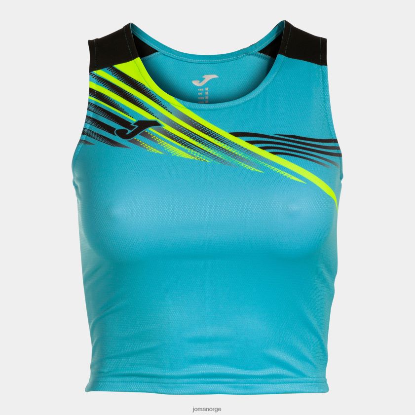 nei Joma tank-top elite x fluorescerende turkis svart FBD0T03922 kvinner