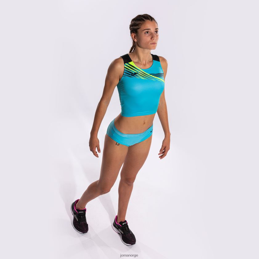 nei Joma tank-top elite x fluorescerende turkis svart FBD0T03922 kvinner