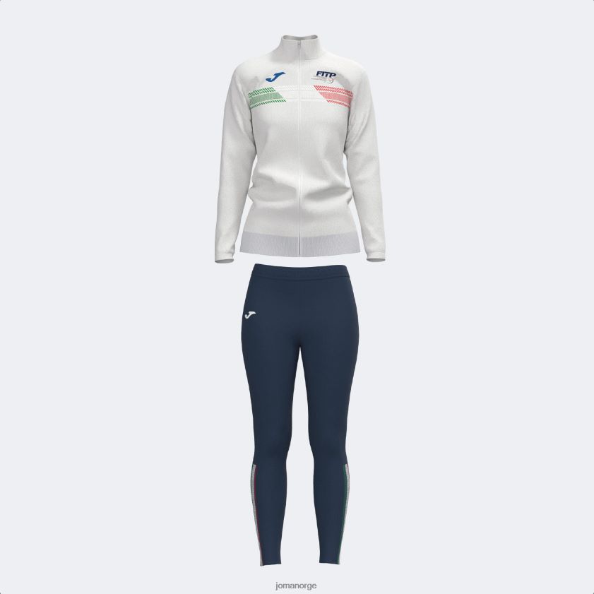 nei Joma treningsdress italiensk tennis- og padelforbund hvit marineblå FBD0T02146 kvinner