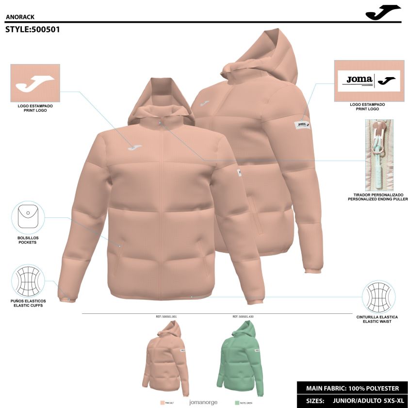 nei Joma anorakk løve lyserosa FBD0T02536 kvinner