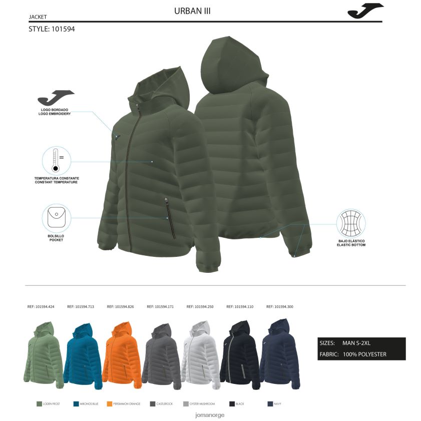 nei Joma anorak urban iii blå FBD0T0635 menn