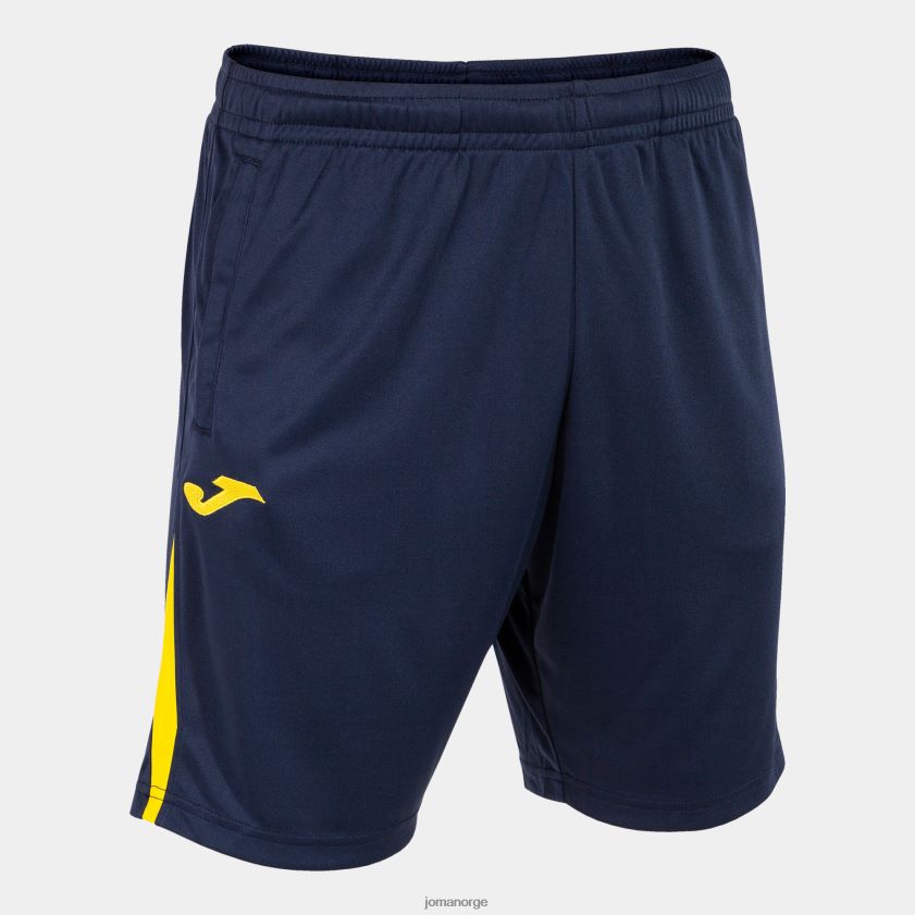 nei Joma bermuda shorts championship vii marineblå gul FBD0T01152 menn
