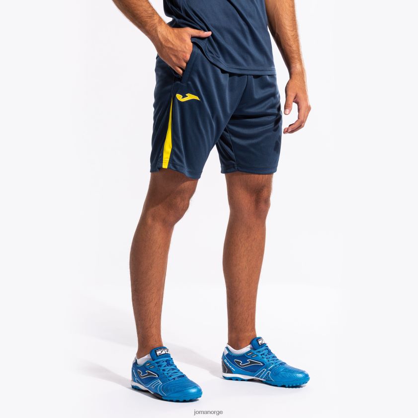 nei Joma bermuda shorts championship vii marineblå gul FBD0T01152 menn