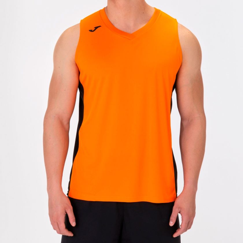 nei Joma ermeløs t-skjorte cancha iii oransje svart FBD0T01536 menn