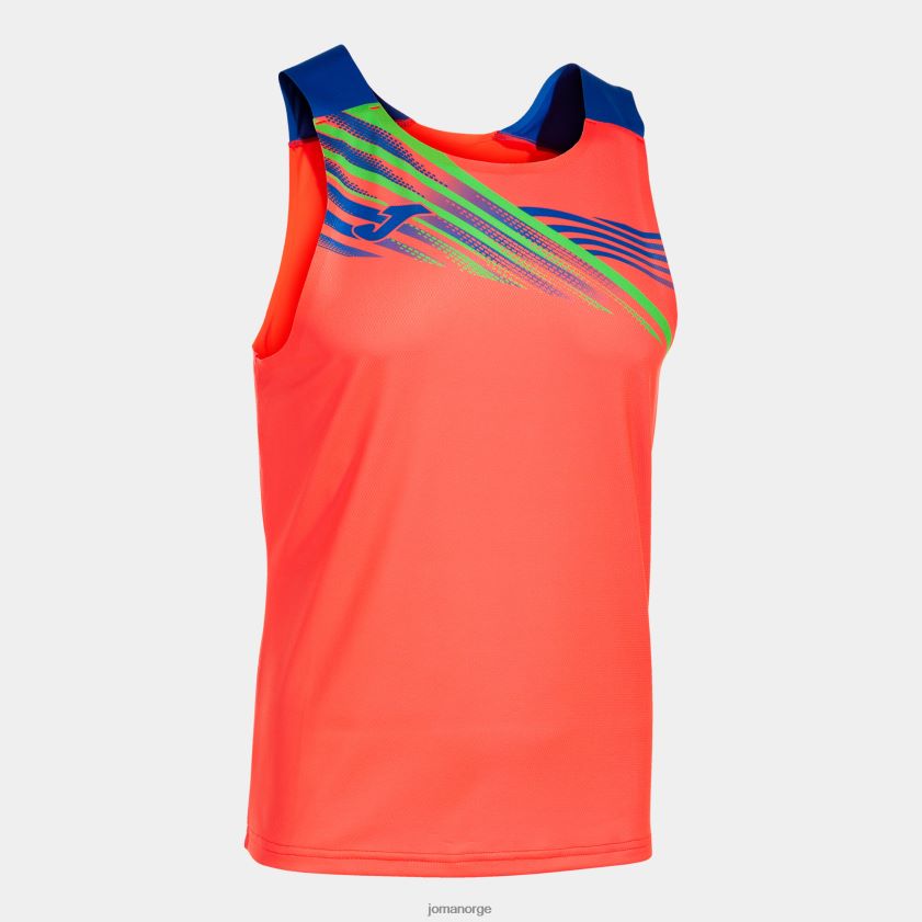 nei Joma ermeløs t-skjorte elite x fluorescerende korall kongeblå FBD0T04467 menn