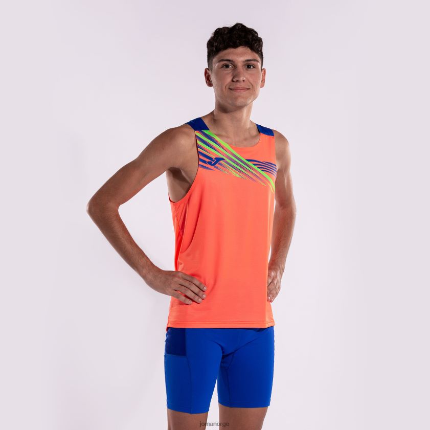 nei Joma ermeløs t-skjorte elite x fluorescerende korall kongeblå FBD0T04467 menn