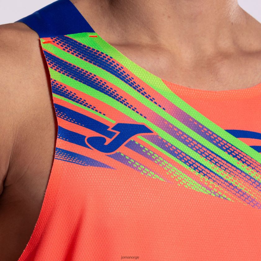 nei Joma ermeløs t-skjorte elite x fluorescerende korall kongeblå FBD0T04467 menn