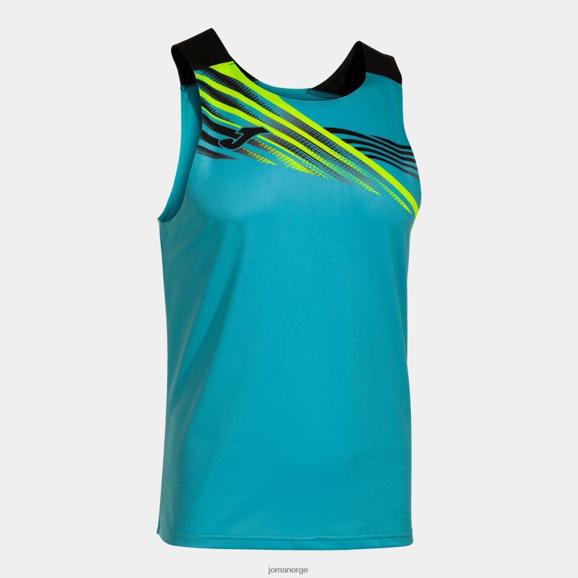 nei Joma ermeløs t-skjorte elite x fluorescerende turkis svart FBD0T04459 menn