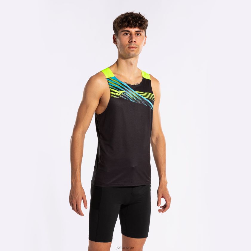 nei Joma ermeløs t-skjorte elite x svart fluorescerende gul FBD0T0392 menn