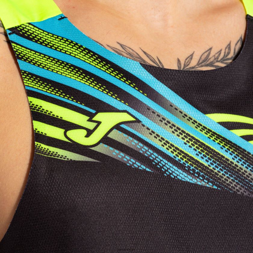 nei Joma ermeløs t-skjorte elite x svart fluorescerende gul FBD0T0392 menn