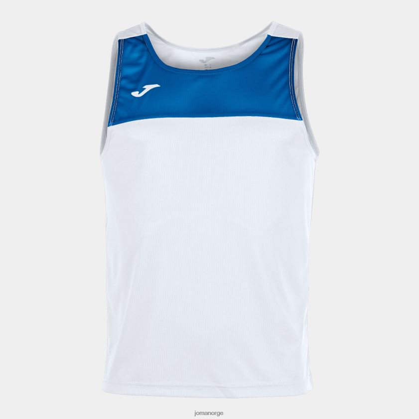nei Joma ermeløs t-skjorte race hvit kongeblå FBD0T03380 menn
