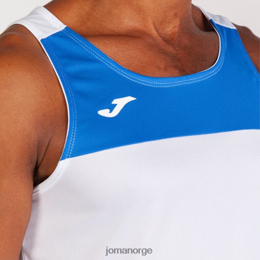 nei Joma ermeløs t-skjorte race hvit kongeblå FBD0T03380 menn