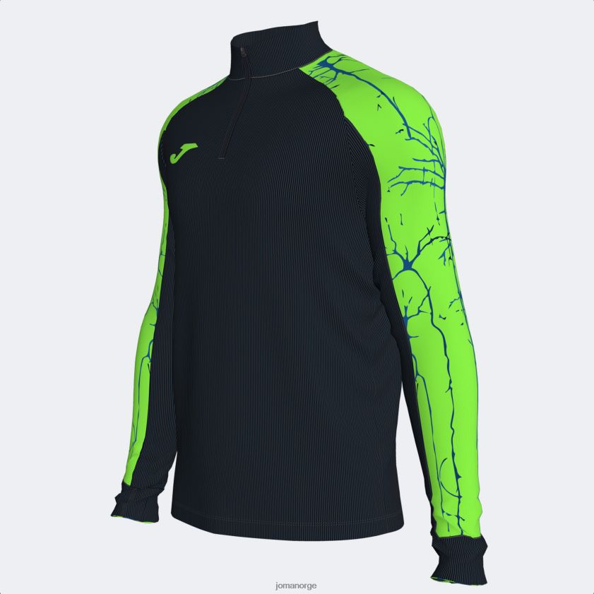 nei Joma genser elite ix svart fluorescerende grønn FBD0T0483 menn