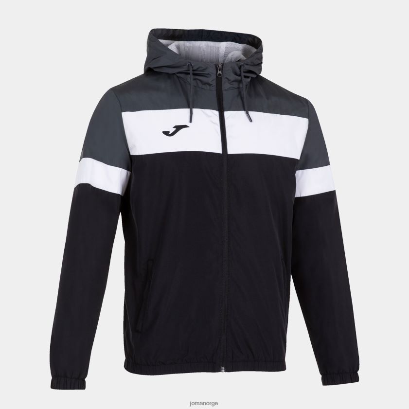 nei Joma regnjakke crew iv svart mørkegrå FBD0T0271 menn