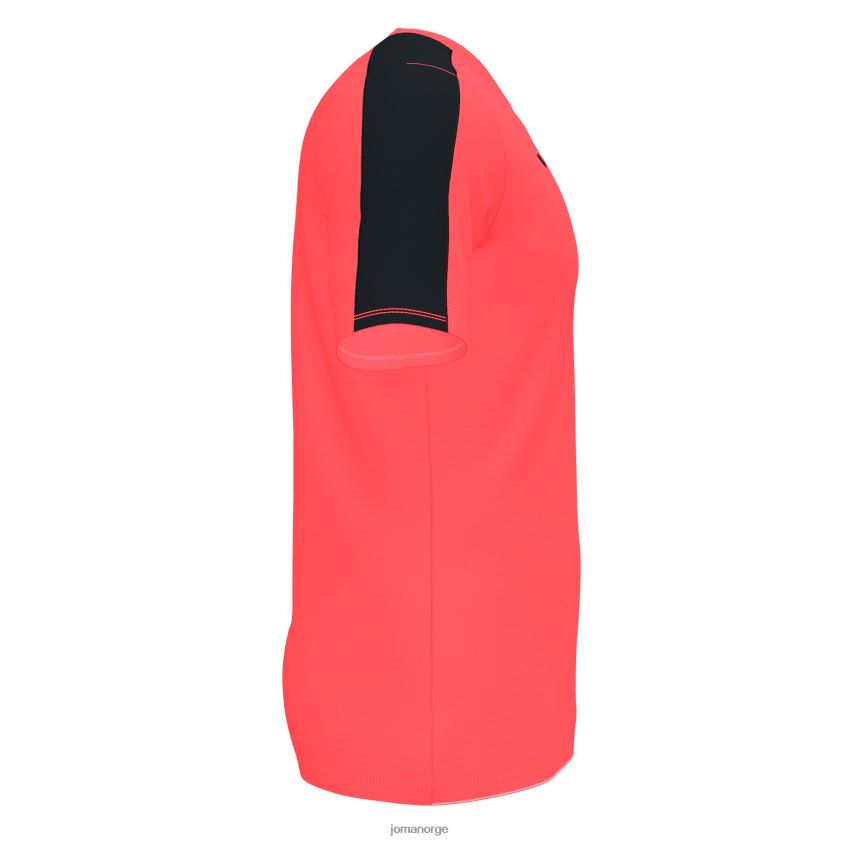 nei Joma skjorte kortermet akademi iii fluorescerende korallsvart FBD0T04425 menn