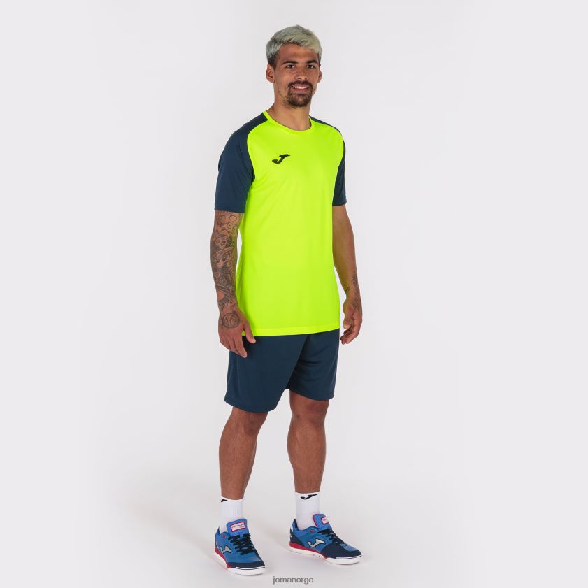 nei Joma skjorte kortermet akademi iv fluorescerende gul marineblå FBD0T02968 menn