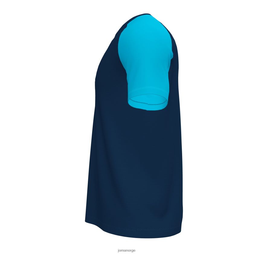 nei Joma skjorte kortermet akademi iv marineblå fluorescerende turkis FBD0T03098 menn