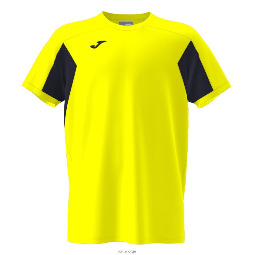 nei Joma skjorte kortermet colle fluorescerende gul svart FBD0T0938 menn