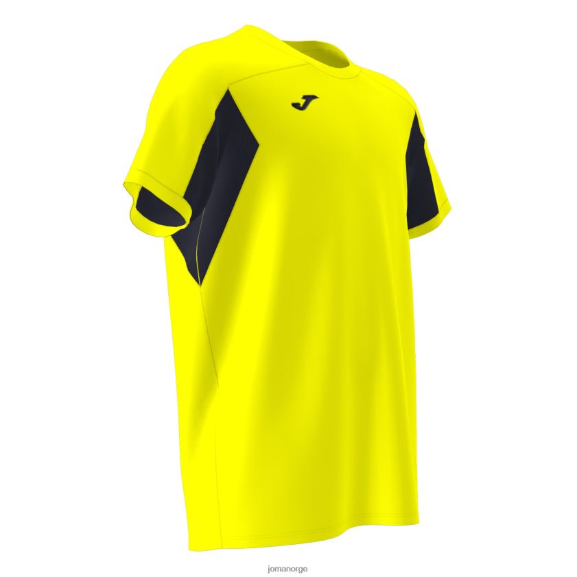 nei Joma skjorte kortermet colle fluorescerende gul svart FBD0T0938 menn