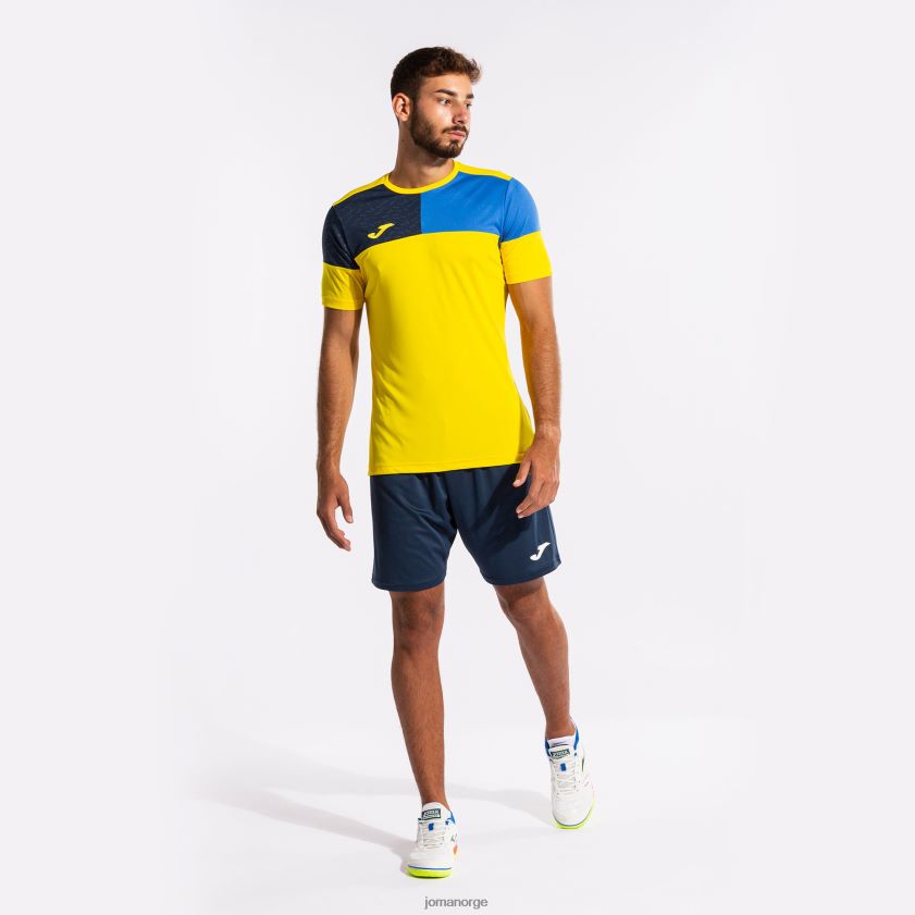 nei Joma skjorte kortermet crew v gul kongeblå marineblå FBD0T0883 menn