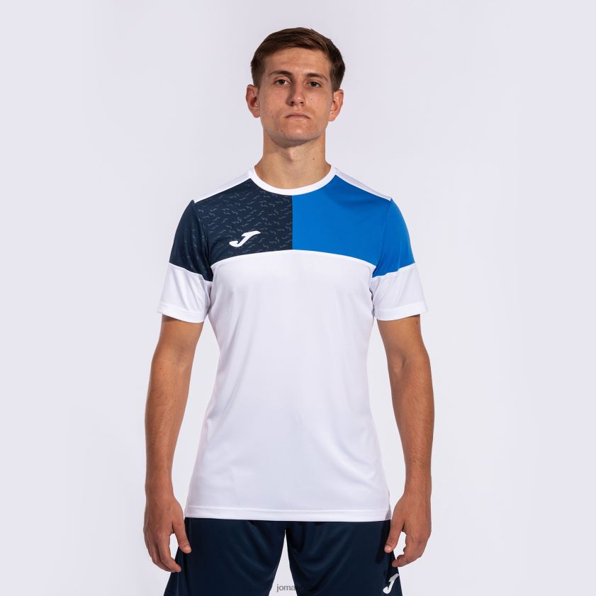 nei Joma skjorte kortermet crew v hvit kongeblå marineblå FBD0T0592 menn