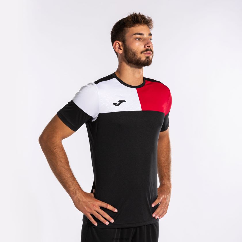 nei Joma skjorte kortermet crew v svart rød hvit FBD0T04455 menn