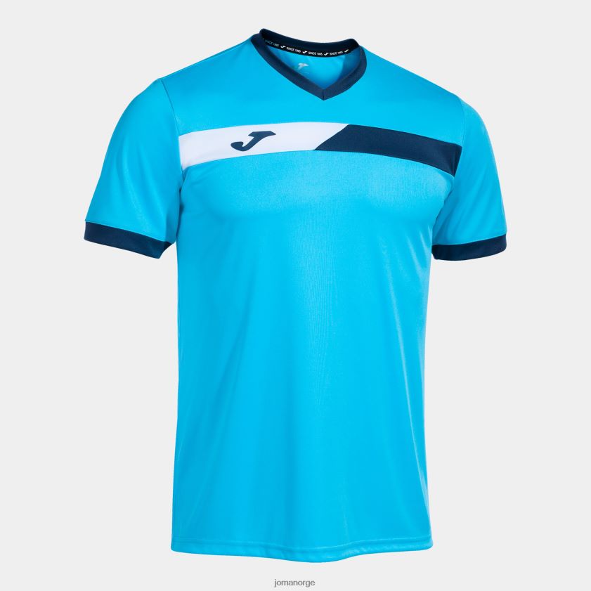 nei Joma skjorte kortermet domstol fluorescerende turkis marineblå hvit FBD0T03284 menn
