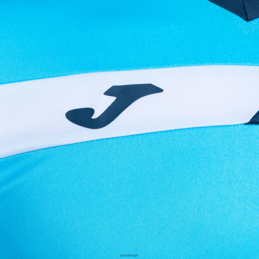 nei Joma skjorte kortermet domstol fluorescerende turkis marineblå hvit FBD0T03284 menn
