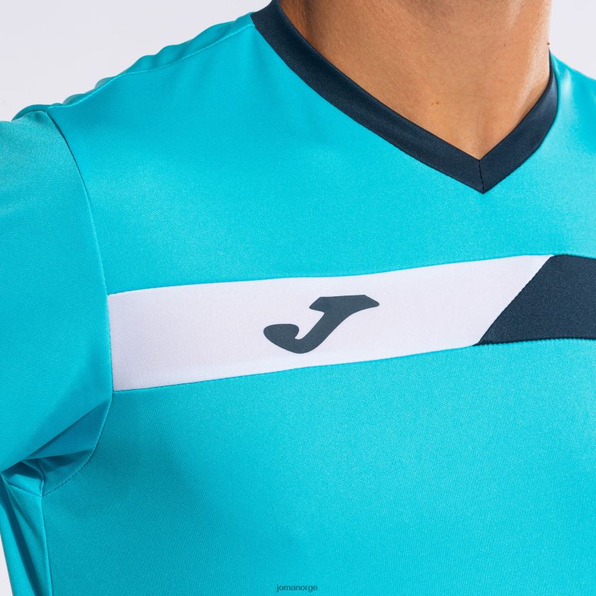 nei Joma skjorte kortermet domstol fluorescerende turkis marineblå hvit FBD0T03284 menn