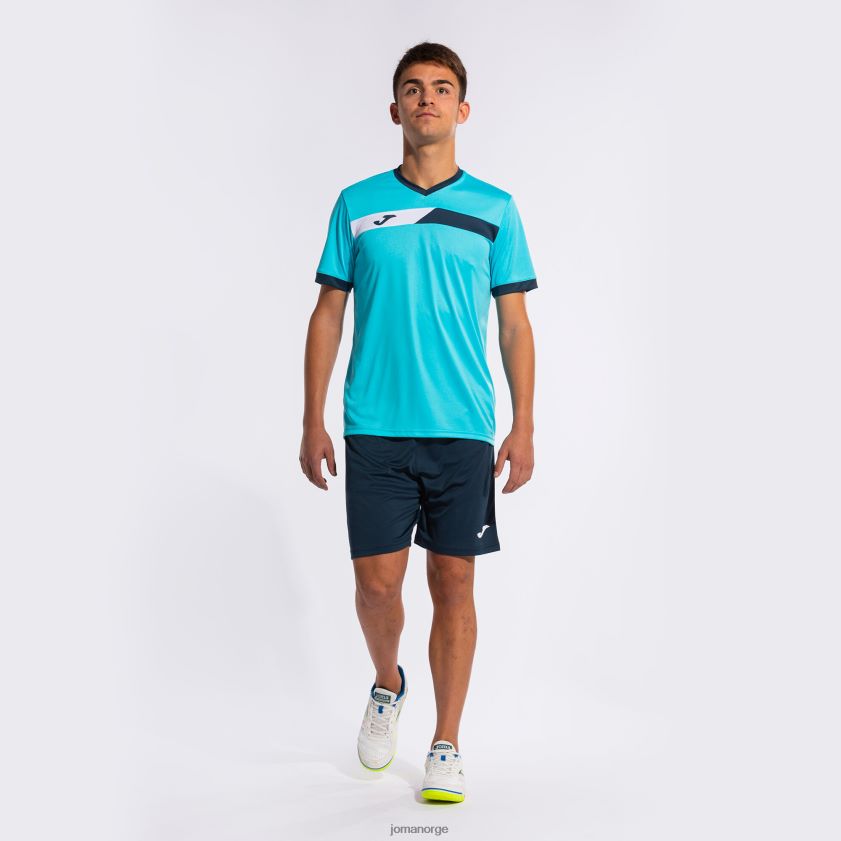 nei Joma skjorte kortermet domstol fluorescerende turkis marineblå hvit FBD0T03284 menn
