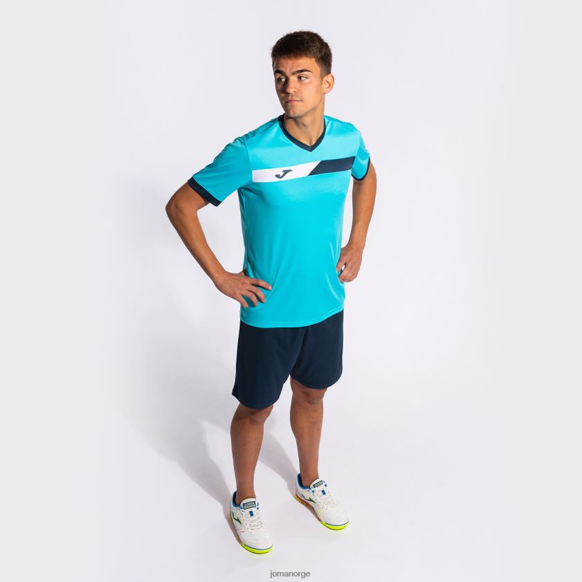 nei Joma skjorte kortermet domstol fluorescerende turkis marineblå hvit FBD0T03284 menn