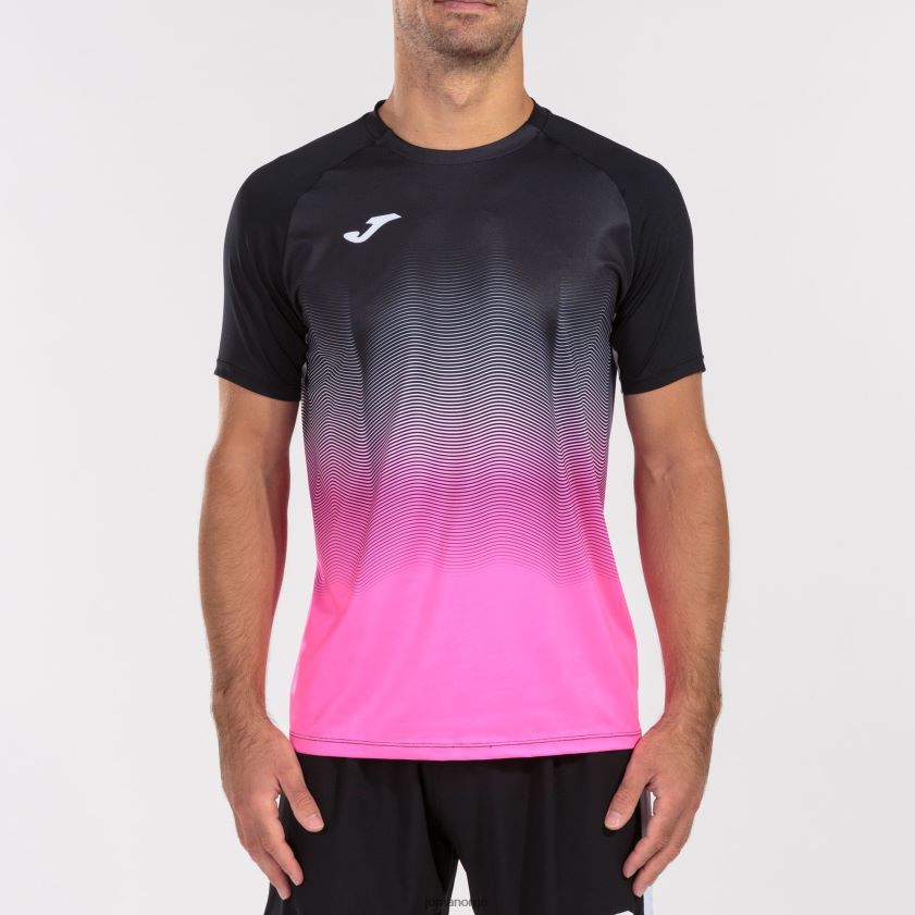 nei Joma skjorte kortermet elite vii svart fluorescerende rosa hvit FBD0T02835 menn