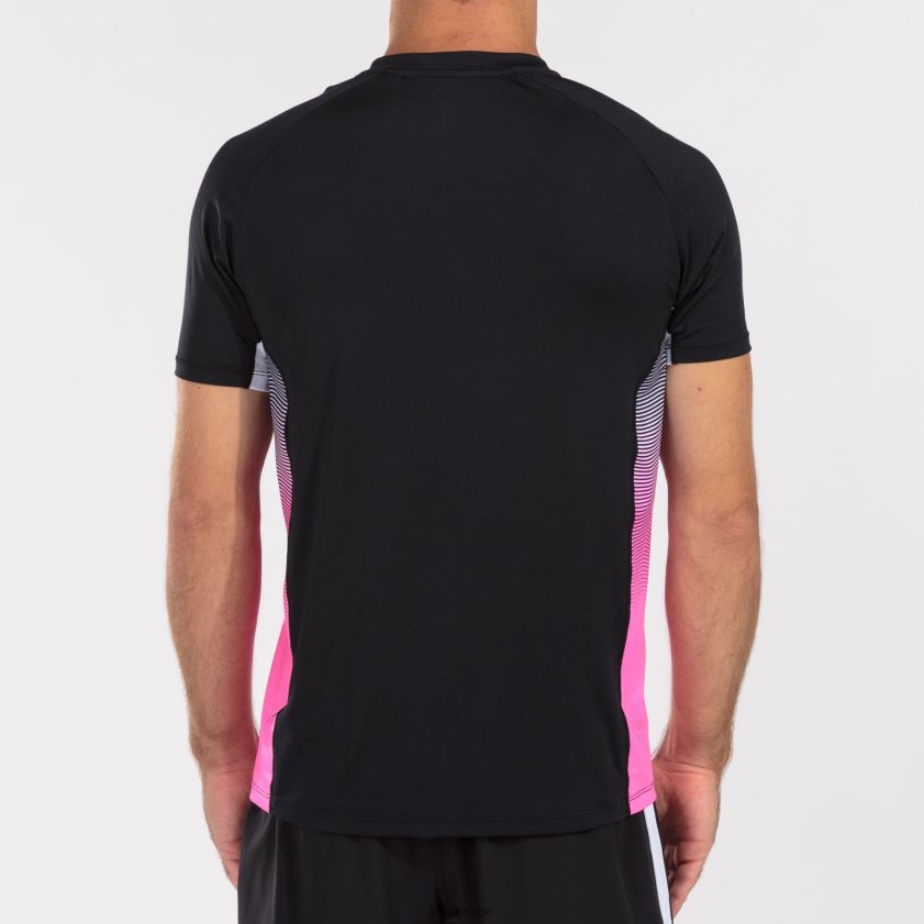 nei Joma skjorte kortermet elite vii svart fluorescerende rosa hvit FBD0T02835 menn
