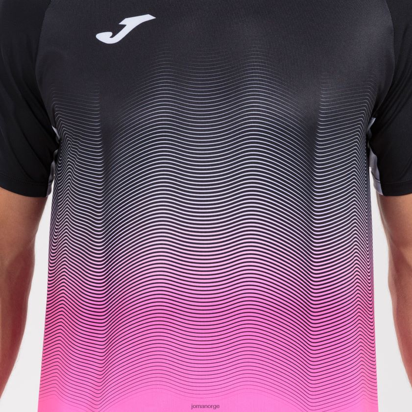 nei Joma skjorte kortermet elite vii svart fluorescerende rosa hvit FBD0T02835 menn
